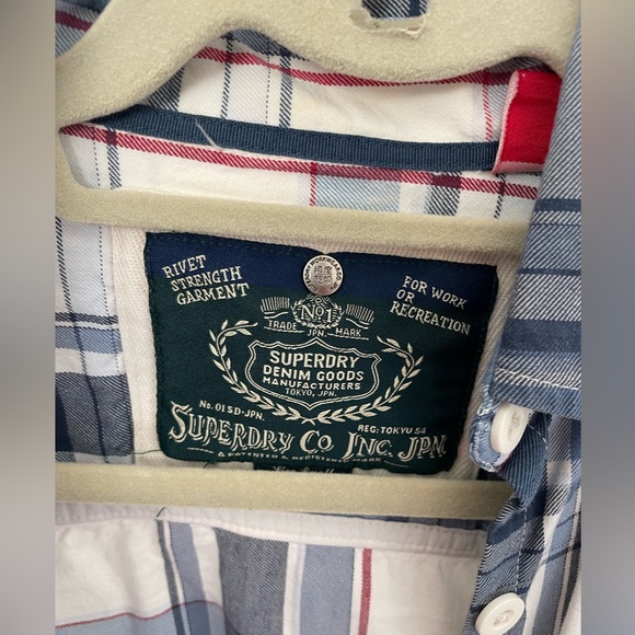 SUPERDRY WOMENS BUTTON DOWN FLANNEL 3/4 SLEEVE - Picture 2 of 5